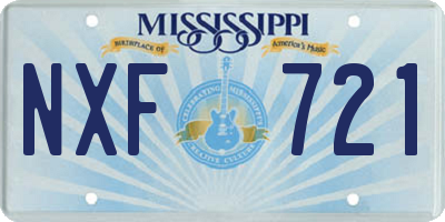 MS license plate NXF721