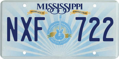 MS license plate NXF722