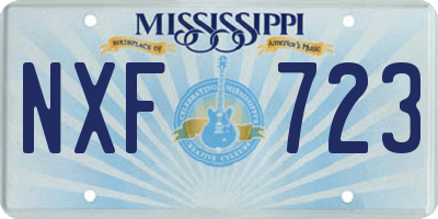 MS license plate NXF723
