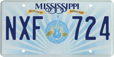 MS license plate NXF724