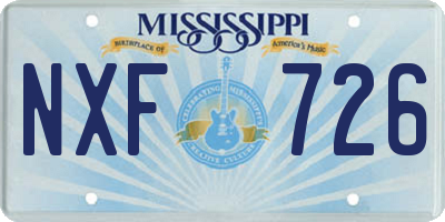MS license plate NXF726