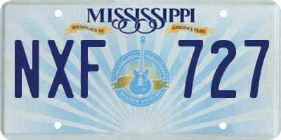 MS license plate NXF727