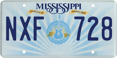 MS license plate NXF728