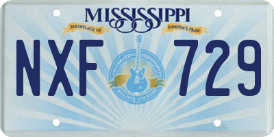 MS license plate NXF729