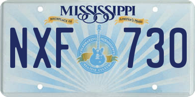 MS license plate NXF730