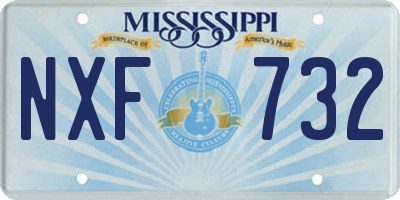MS license plate NXF732