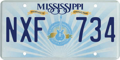 MS license plate NXF734