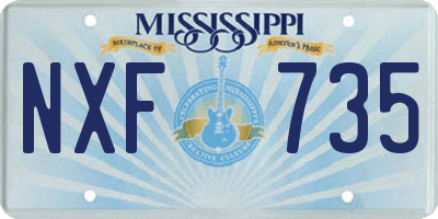 MS license plate NXF735