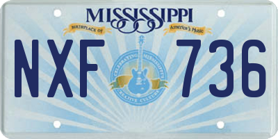 MS license plate NXF736