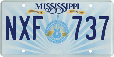 MS license plate NXF737
