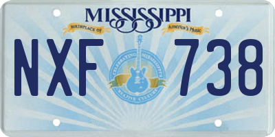 MS license plate NXF738