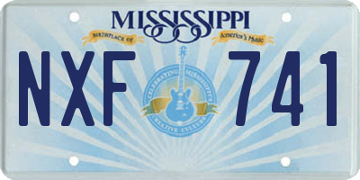 MS license plate NXF741