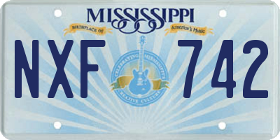 MS license plate NXF742
