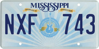 MS license plate NXF743