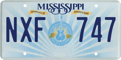 MS license plate NXF747
