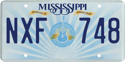 MS license plate NXF748