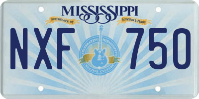 MS license plate NXF750