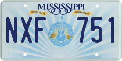 MS license plate NXF751