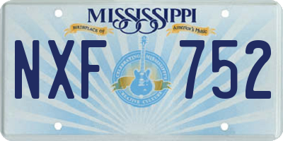 MS license plate NXF752