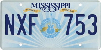 MS license plate NXF753