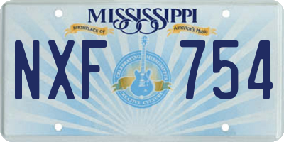 MS license plate NXF754