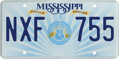 MS license plate NXF755