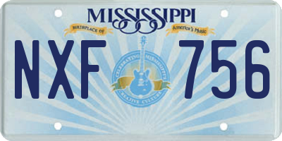 MS license plate NXF756