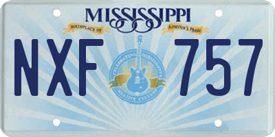 MS license plate NXF757