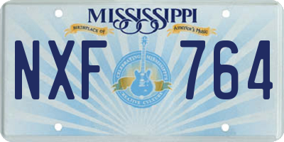 MS license plate NXF764