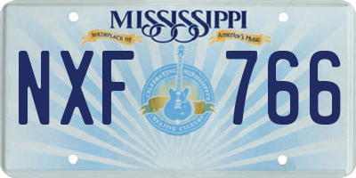 MS license plate NXF766