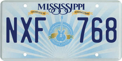 MS license plate NXF768