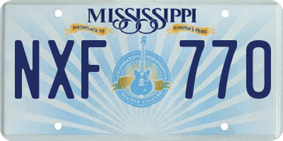 MS license plate NXF770
