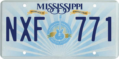 MS license plate NXF771