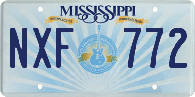 MS license plate NXF772
