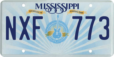 MS license plate NXF773