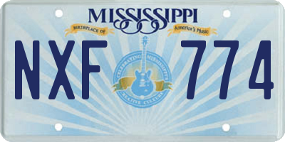 MS license plate NXF774