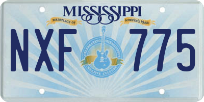MS license plate NXF775