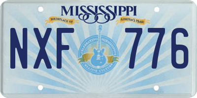 MS license plate NXF776