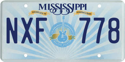 MS license plate NXF778