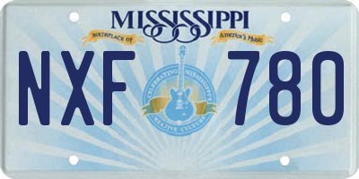 MS license plate NXF780