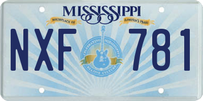 MS license plate NXF781