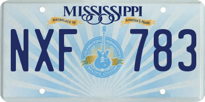 MS license plate NXF783