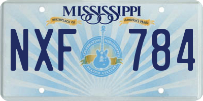 MS license plate NXF784