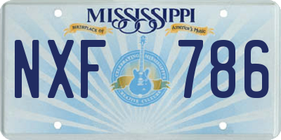 MS license plate NXF786