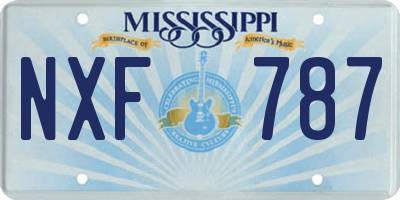 MS license plate NXF787