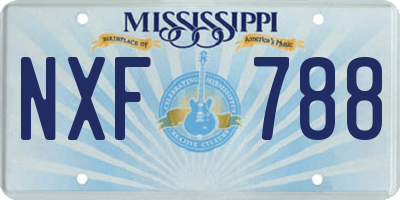MS license plate NXF788