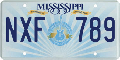 MS license plate NXF789