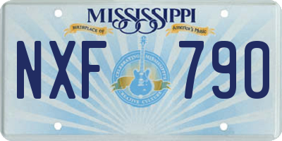MS license plate NXF790