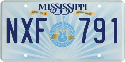 MS license plate NXF791