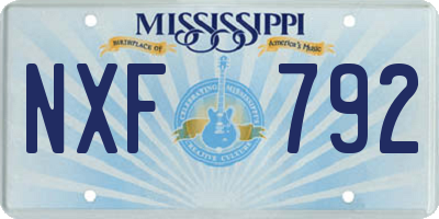 MS license plate NXF792